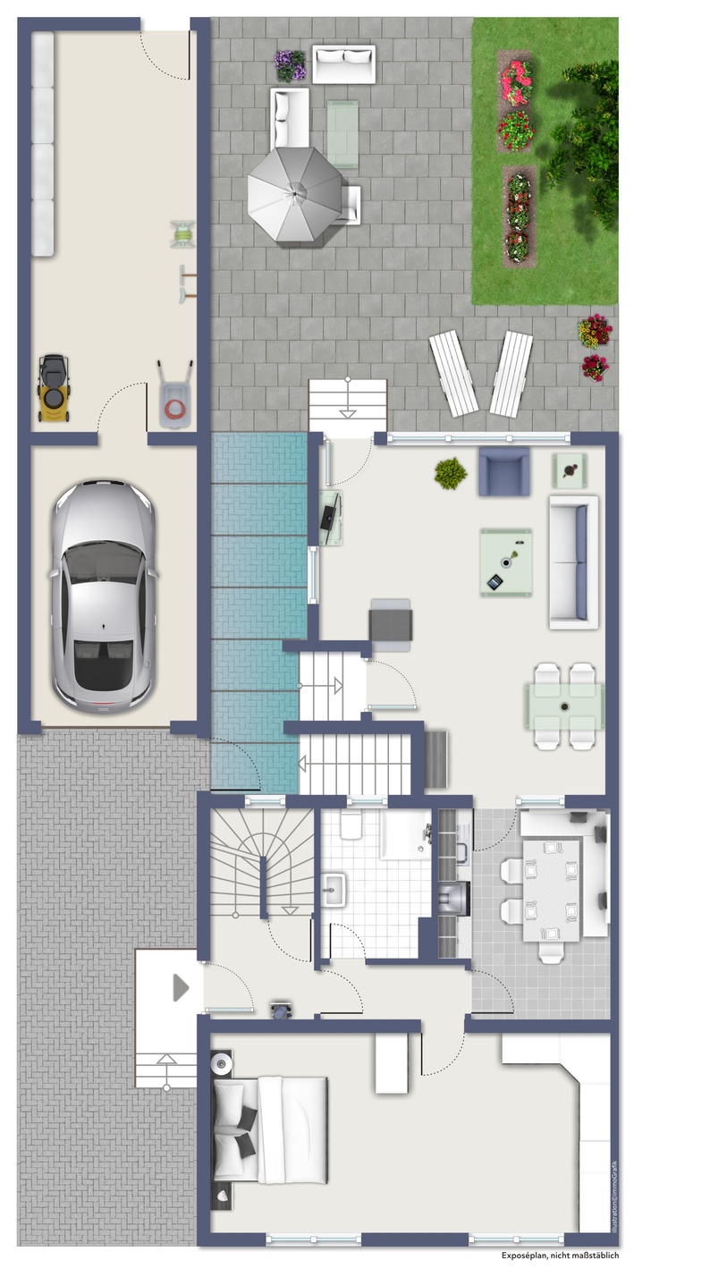 Grundriss EG Doppelhaush�lfte D�sseldorf