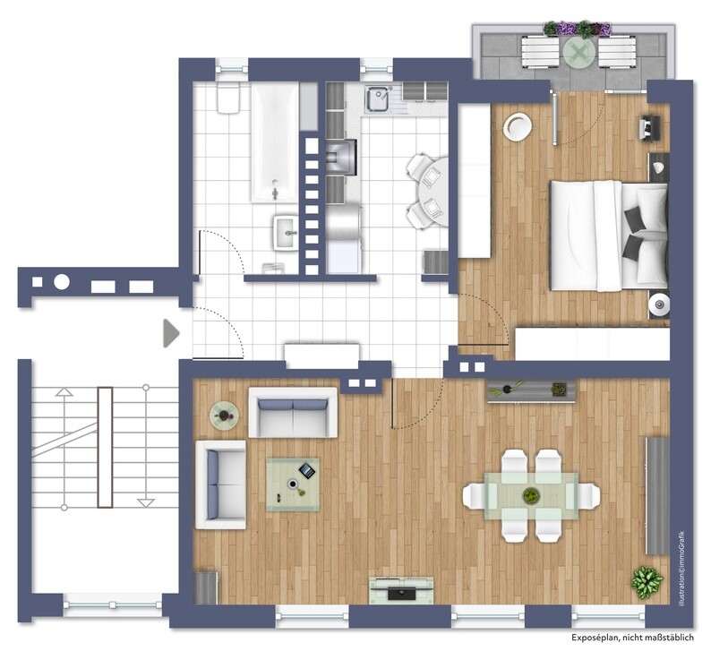 Grundriss Erdgeschosswohnung D�sseldorf